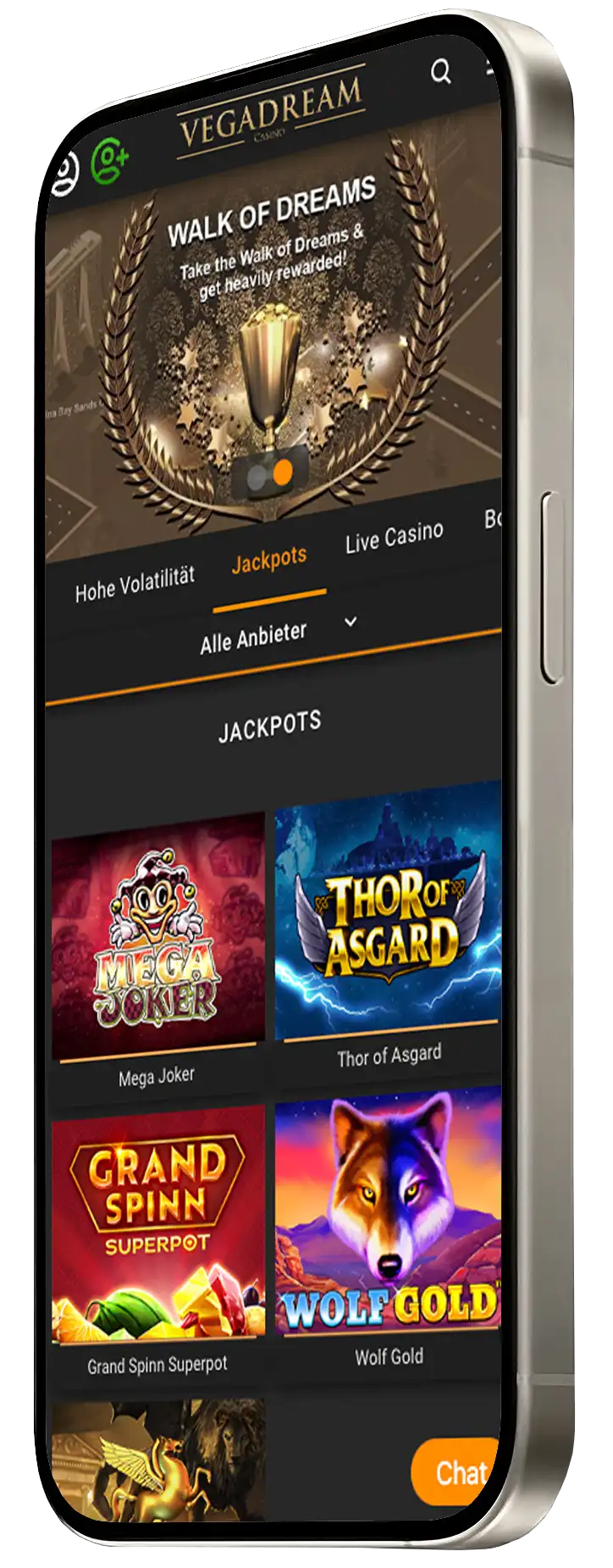 VegaDream Casino Jackpot